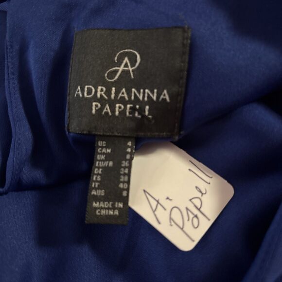 Adrianna Papell Womens Blue Ruffle Sleeve Short Shift Dress Size 4 NWT - Picture 3 of 10